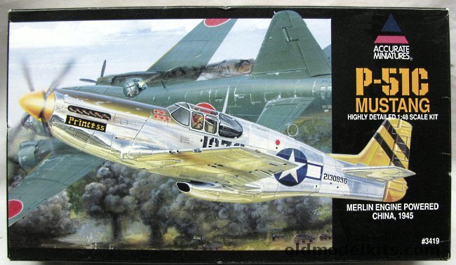 Accurate Miniatures 1/48 P-51C Mustang Merlin Powered Plus WarBirds Decals - 'Princess' China 1945 Or Penny, 3419 plastic model kit